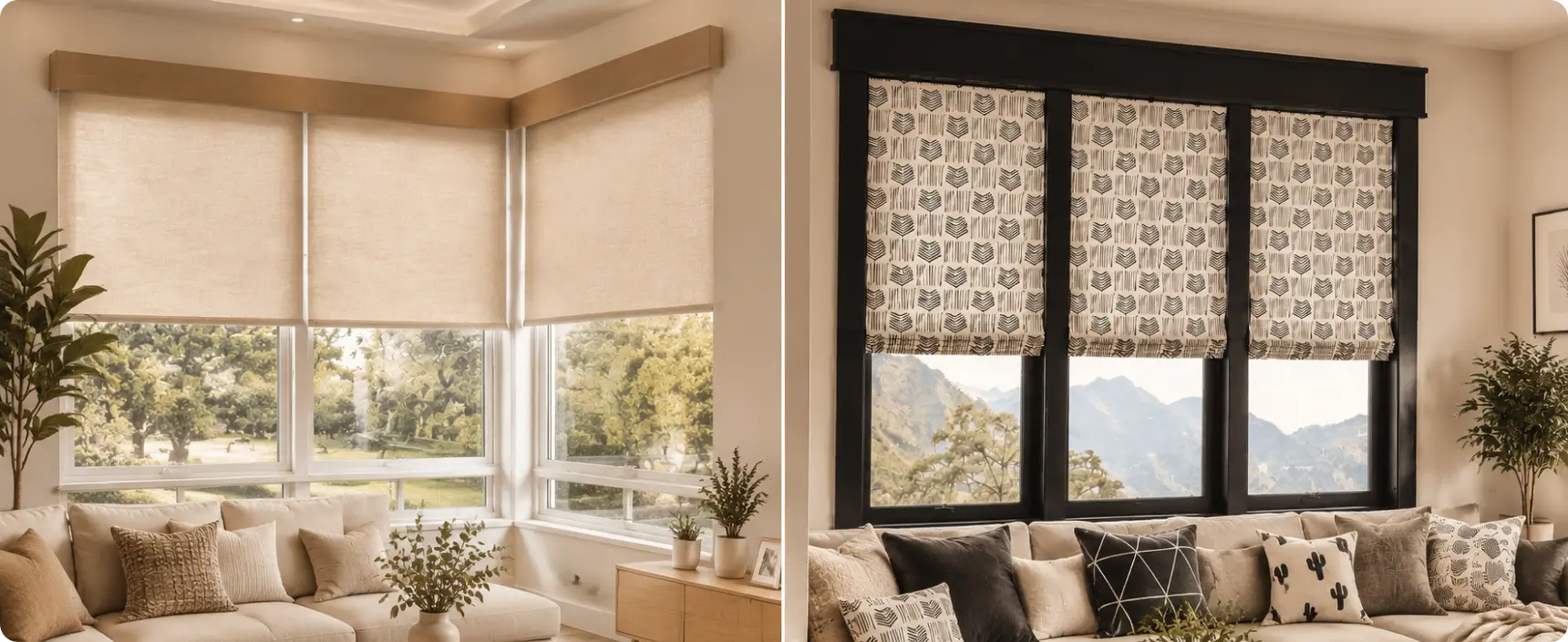 Roller Blinds vs Roman Blinds