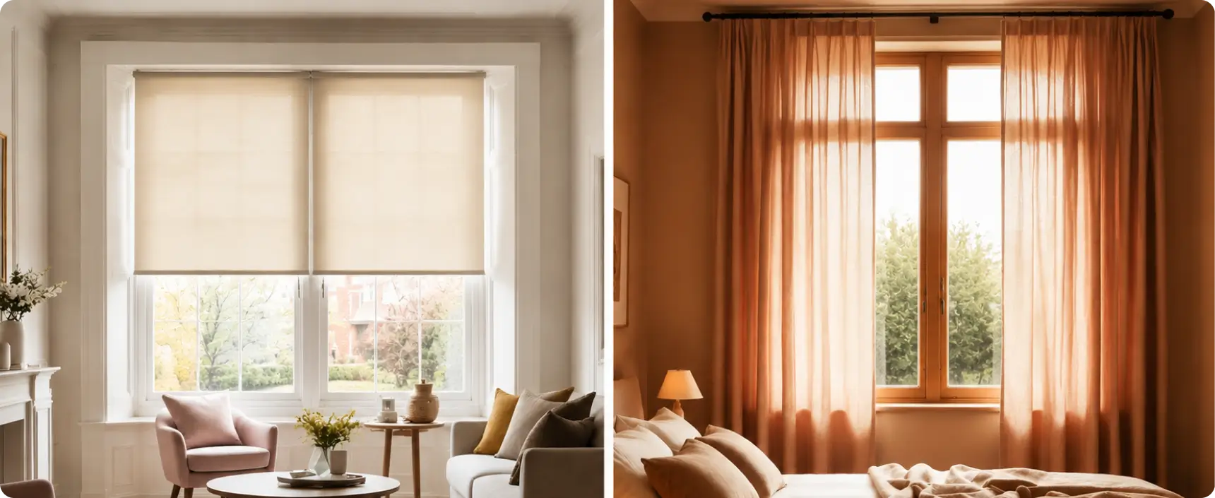 Roller Blinds vs Curtains